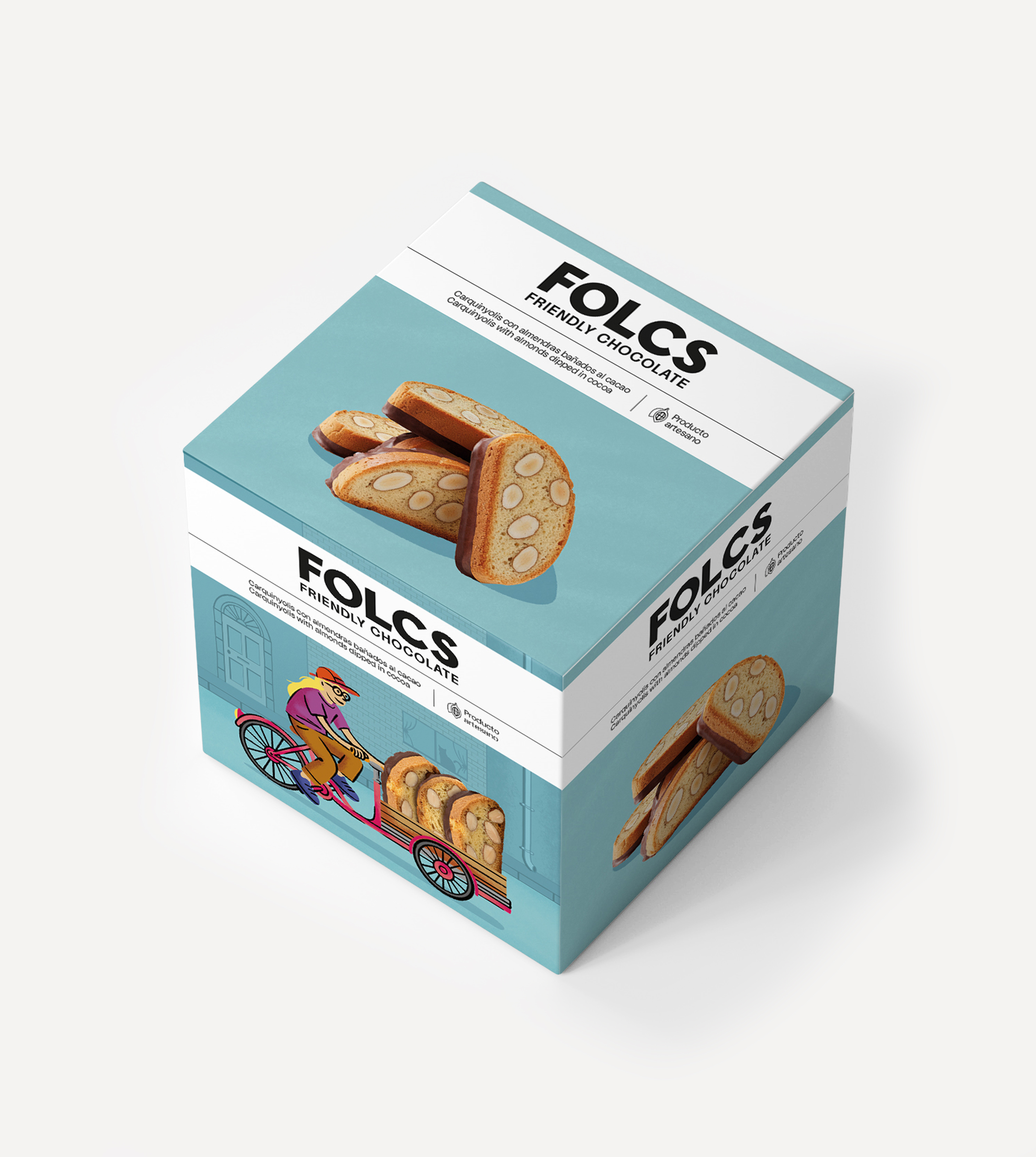 Carquiñolis de almendra bañados en chocolate negro